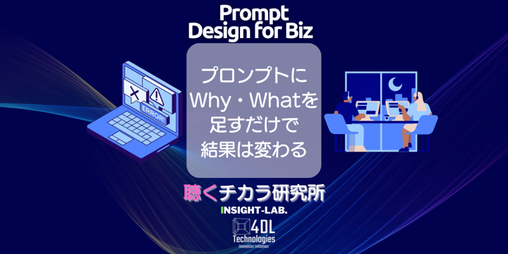 プロンプトに Why・Whatを 足すだけで 結果は変わる