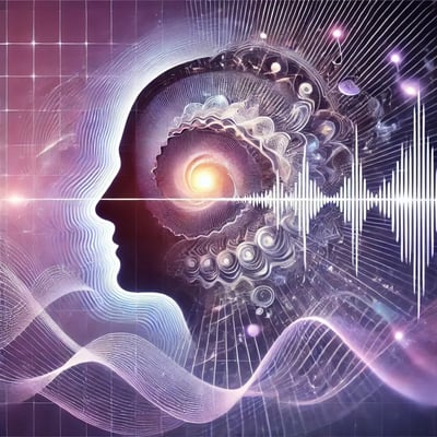 DALL·E 2024-12-29 16.18.00 - An abstract image representing the concept of Listening Power and Insight. Show elements like sound waves transforming into light, abstract human