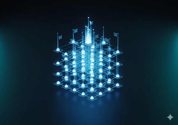 3Dメッシュ状に接続されたAIエージェント